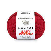 Пряжа Gazzal Baby Cotton - 3439 темно-красный