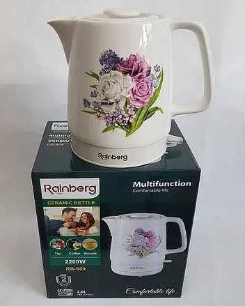 Чайник керамічний Rainberg дисковий, 2 літра, фото 1