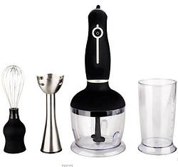 Блендер занурювальний Promotec 4в1 з чашею 300W Чорний
