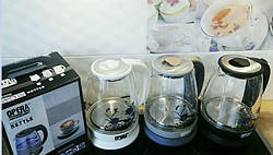 Електричний скляний чайник 2л OPERA з квіткою