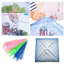 Сітка парасолька на стіл для захисту їжі від мух та ос 40х40 см синій, фото 2