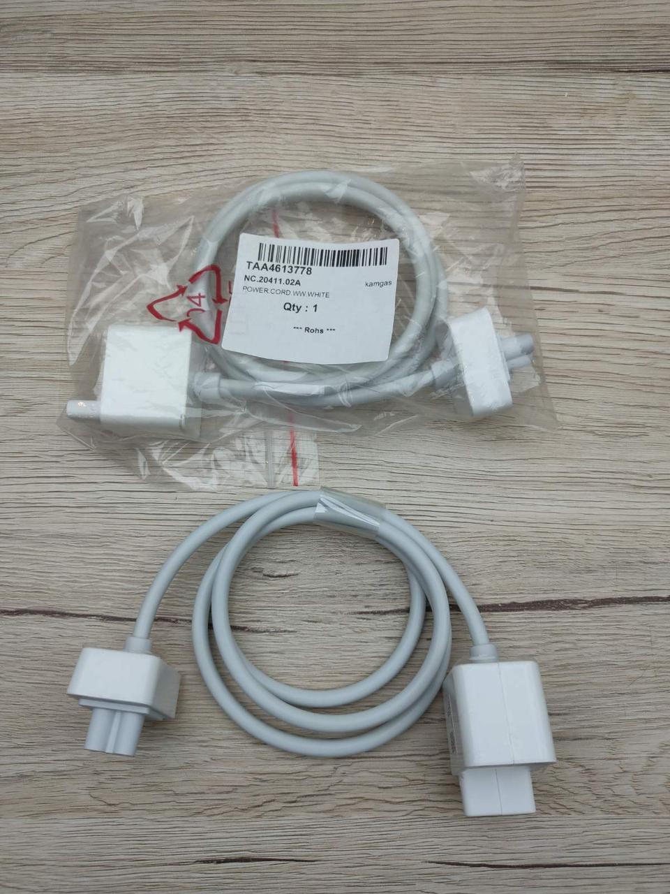 Подовжувач живлення AC для ноутбука 1м 3pin Apple білий оригінал, фото 1