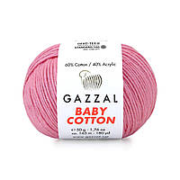 Пряжа Gazzal Baby Cotton - 3468 розовый