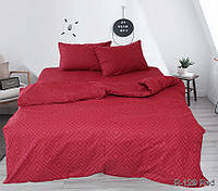 Красное постельное белье 1,5 спальный комплект ранфорс - хлопок R129Red