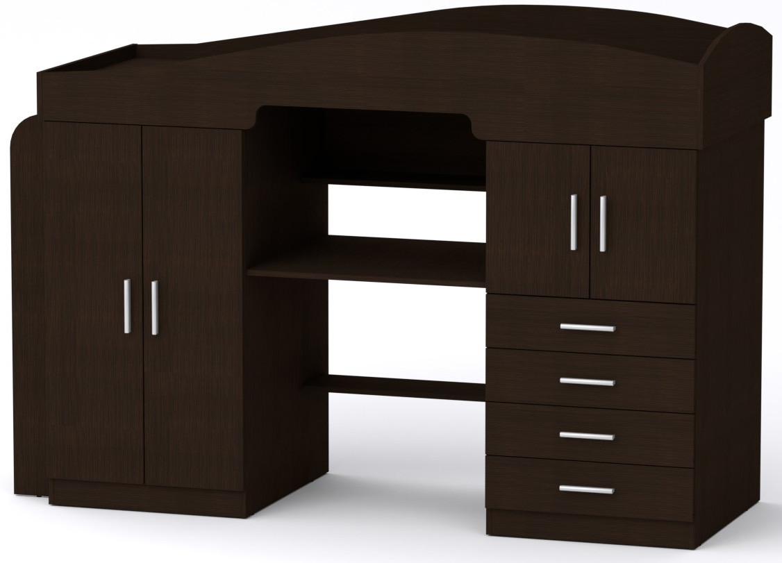 Ліжко Універсал-2 венге темний Компаніт (207,6х74,4х104,8 см), фото 1