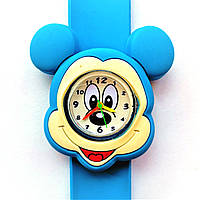 Детские часы Flip-flop Микки Маус голубой на голубом силиконовом флип-ремешке