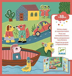 Багаторазовий набір для творчості з наклейками Djeco Тварини DJ09071