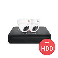 2.0MP Набор для помещений AHD-13 2xCAM + 1xDVR + HDD