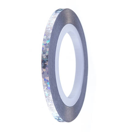 Стрічка-скотч для декору 3 мм, Т97 голограма срібло, фото 1