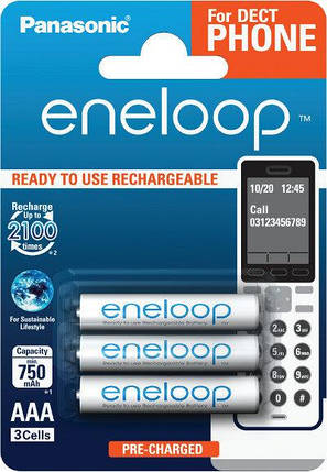 Аккумулятор Panasonic Eneloop BK-4MCCE/3DE, AAA/(HR03), 750mAh, LSD Ni-MH, фото 1