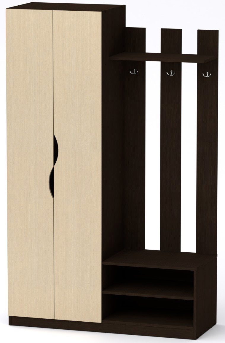 Передпокій Ніна Венге темний + венге світлий Компаніт (120,2х46,4х195 см), фото 1