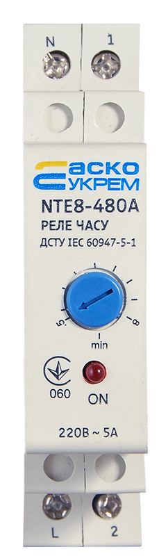 Реле часу 5А 230В 30-480сек затримка на вимкнення [A0090050005] NTE8-480A (STE-480A) АСКО