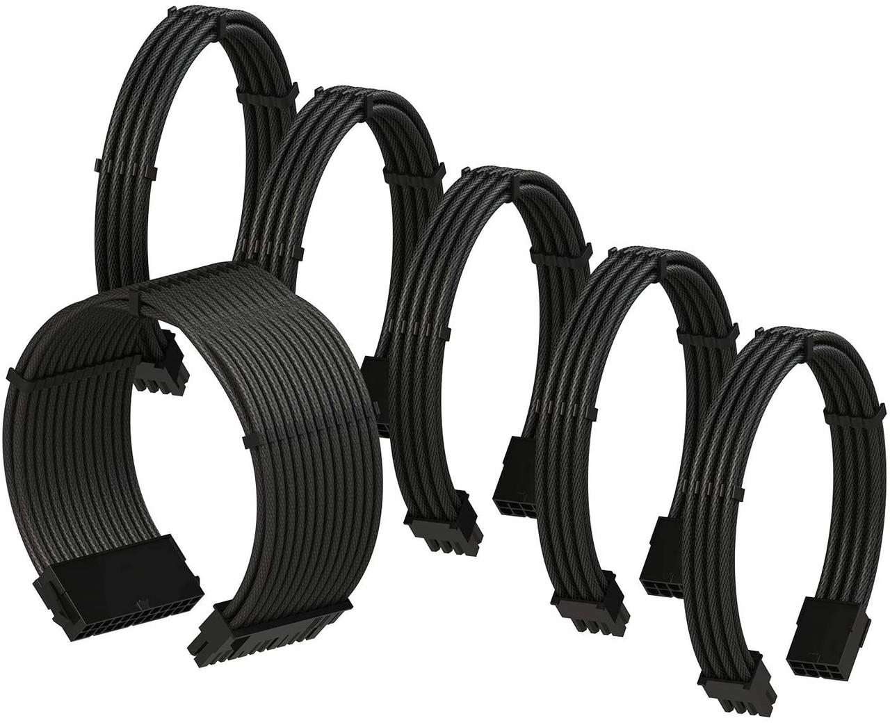 LINKUP PSU Cable 50 см Extension Sleeved Custom Mod Compatible with RTX3090, фото 1