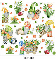 Наклейки для дитячої кімнати «Гноми садівники»