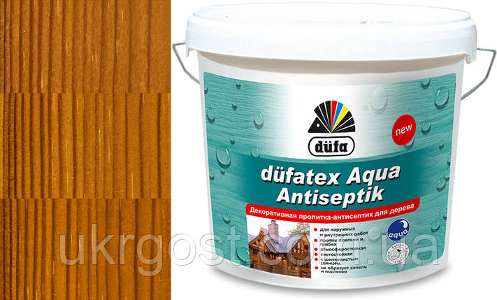 Просочення для дерева Dufa Dufatex Aqua Antiseptik Сосна шовковистий глянець 0,75 л, фото 1