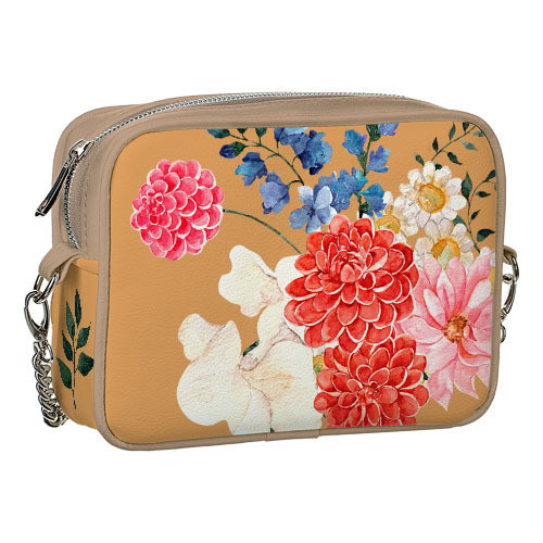 Сумка на ланцюжку Bouquet of bright flowers 21x17x7 см, фото 1