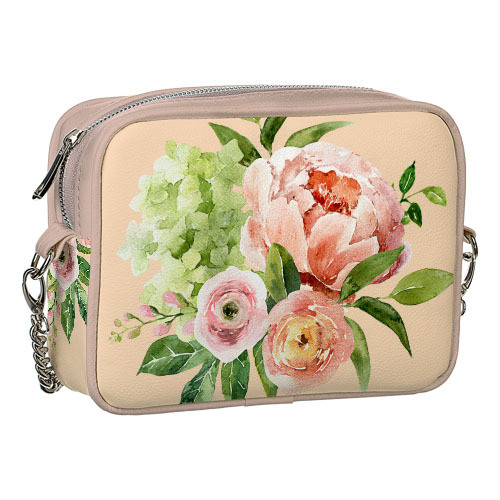 Сумка на ланцюжку Нежная цветочная композиция 21x17x7 см, фото 1