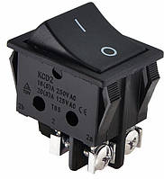 Переключатель 1 клавиша 2NO 28.5мм без подсветки черная клеммы под винт [A0140040139] KCD2-2-201S B/B АСКО