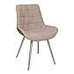Бежеві тканинні стільці Miami з оборотом з шкірозамінника на хромованих ніжках для вітальні, фото 2
