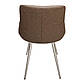 Бежеві тканинні стільці Miami з оборотом з шкірозамінника на хромованих ніжках для вітальні, фото 4
