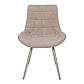 Бежеві тканинні стільці Miami з оборотом з шкірозамінника на хромованих ніжках для вітальні, фото 3