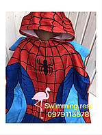 Дитячий пляжний рушник пончо мікрофібра Людина Павук Спайдер Мен