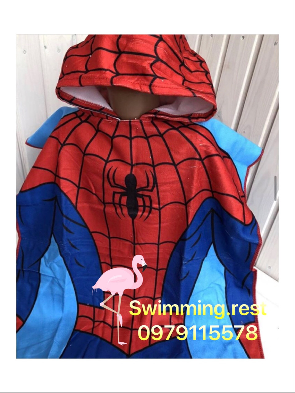 Дитячий пляжний рушник пончо мікрофібра Людина Павук Спайдер Мен