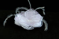 Аксессуар для прически (заколка/брошь) "Флорес-макси" Крупный цветок из органзы Ручная работа