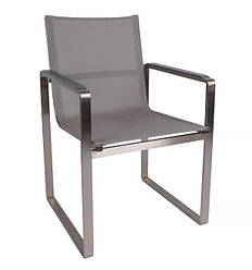 Сірі стільці для вулиці з неіржавкої сталі та текстилену Nicolas Chile