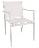 Білі стільці для вулиці з алюмінію й текстилену Nicolas Panama