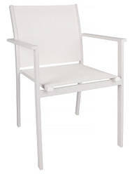 Білі стільці для вулиці з алюмінію й текстилену Nicolas Panama