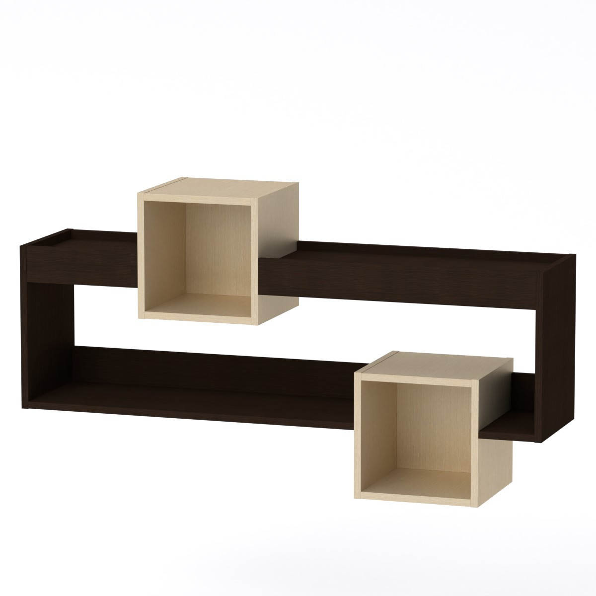 Полку МГ-6 Тумба навісна-2 Компаніт Венге комбі (120х28х65 см), БЕЗКОШТОВНА доставка в точку видачі Rozetka, фото 1