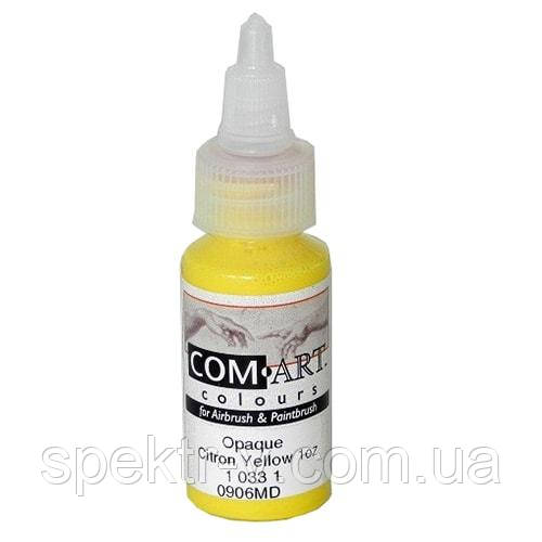 Фарба акрилова Com Art 10331 Opaque Citron Yellow лимонна покривна, 28 мл, фото 1