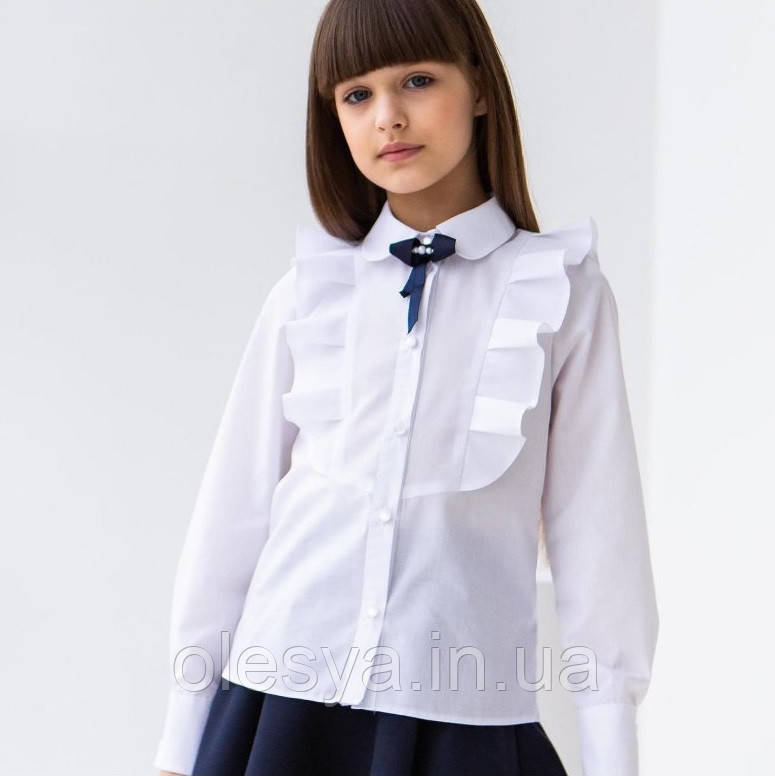Блузка школьная нарядная для девочек Lidia тм BrilliAnt Размер 128 - фото 8 - id-p971817567