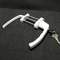 Ручка Medos балконна двостороння різно-широка з ключем, с ключом для металопластикових дверей Гриф (біла)