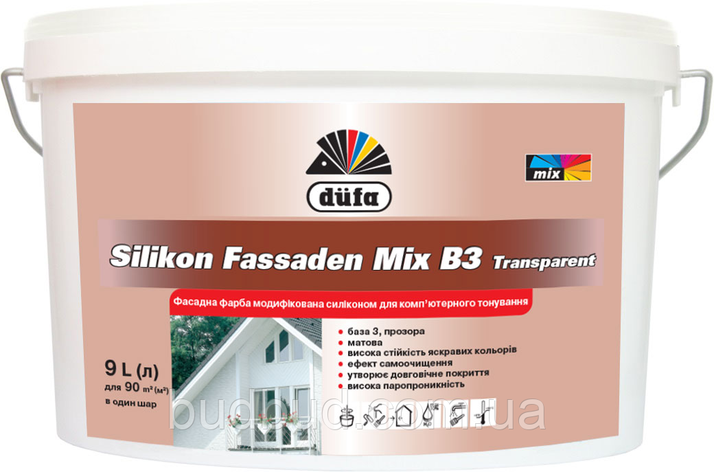 Фарба базова Silikon Fasaden Mix B3 transparent Dufa 9 л