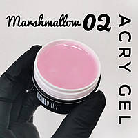 UV Акрил гель (полигель) AcryGel marshmallow для нарощування нігтів Andi PROF №02 рожевий 30ml