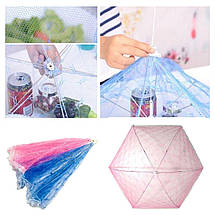 Сітка парасолька на стіл для захисту їжі від мух та ос 60х60 см рожевий, фото 3