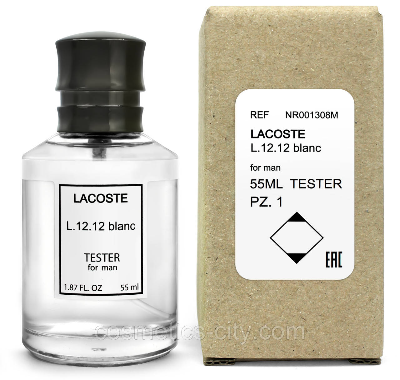 Тестер чоловічий Lacoste eau de lacoste L.12.12 Blanc - Pure, 55 мл.