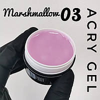 UV Акрил гель (полигель) AcryGel marshmallow для нарощування нігтів Andi PROF №03 бузковий  30ml
