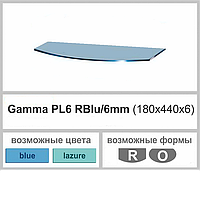 Полка стеклянная настенная навесная универсальная радиусная Commus PL6 RBlu (180х440х6мм)