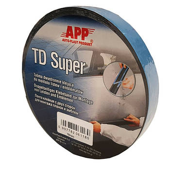 Скотч двосторонній APP TD Super 19мм x 10м синій