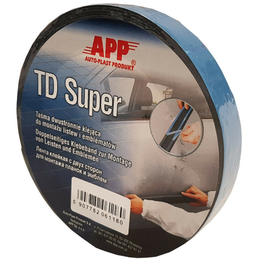 Скотч двосторонній APP TD Super 25мм x 10м синій