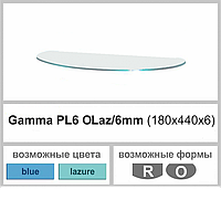 Полиця настінна зі скла навісна універсальна радіусна Commus PL6 OLaz (180х440х6мм)