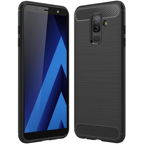 Чохол TPU для Samsung Galaxy J8 J810 - Carbon Fiber Case Чорний