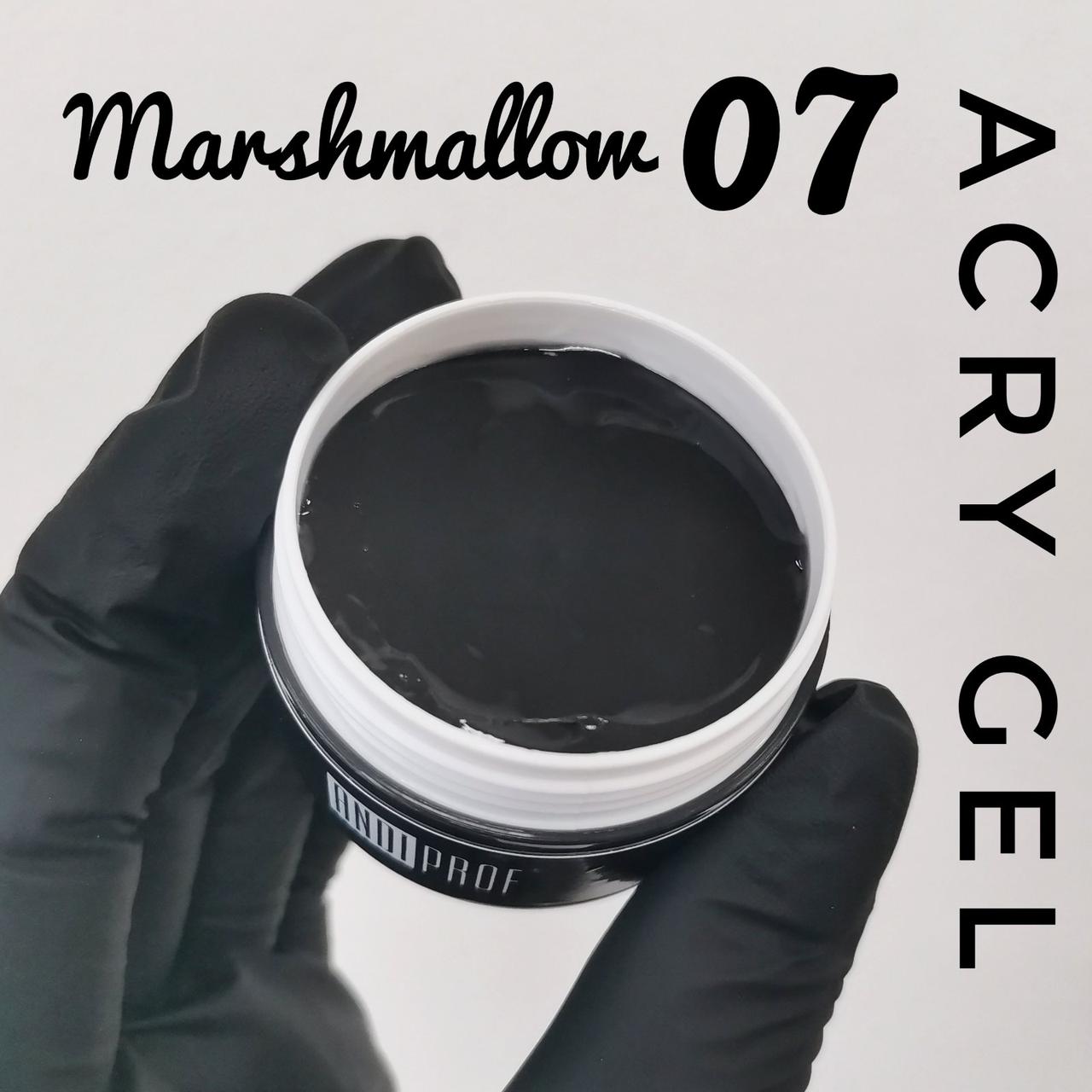 UV Акрил гель (полигель) AcryGel marshmallow для нарощування нігтів Andi PROF №07 чорний 30ml