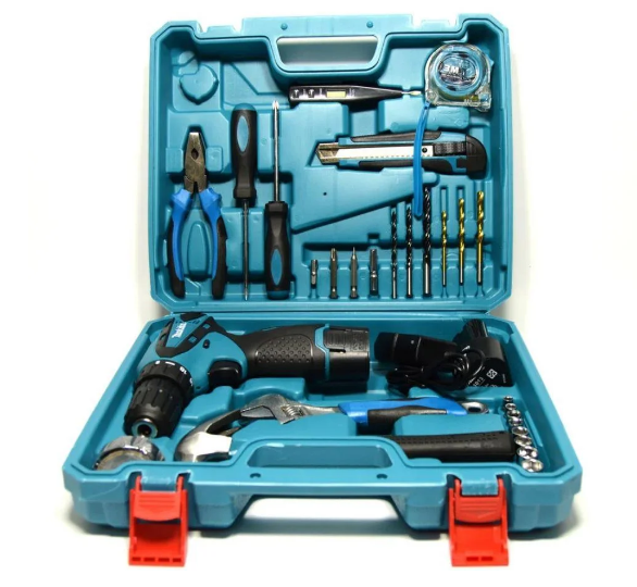 Акумуляторний Шурупокрут Makita DF330DWE (12 V, 2 AH) з набором інструментів у кейсі (24 од.) Дриль Макіта