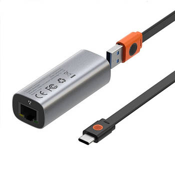 Мережевий адаптер для інтернету Гбіт Baseus USB A / Type-C Steel Cannon Series Bidirectional Gigabit LAN Adapter