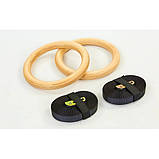 Кільця гімнастичні для кросфіту/гімнастики та шведської стінки з регулюванням дерев'яні OSPORT (OF-0006), фото 5