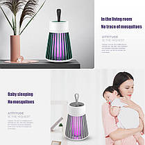 Лампа-пристрій проти комарів на акумуляторі Usb заряджання Electronic Mosquito Killer Lamp 193887, фото 2